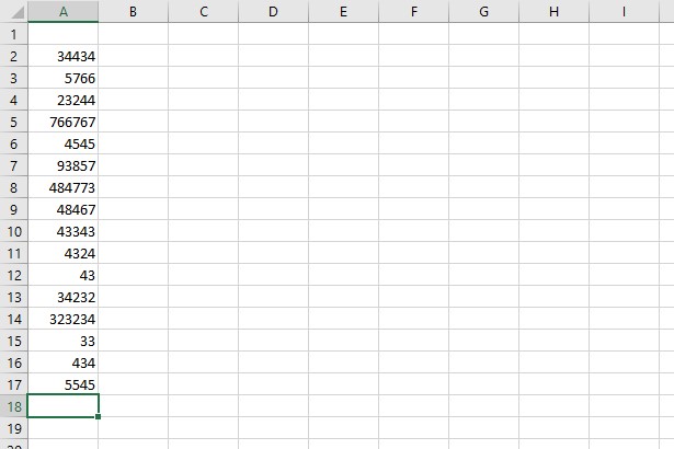 sample excel data